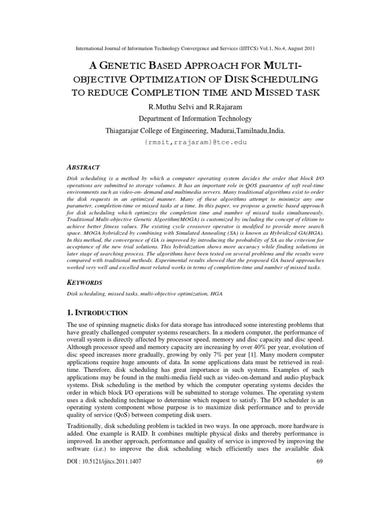 Genetic Algorithm for Disk Scheduling Optimization | PDF | Mathematical ...