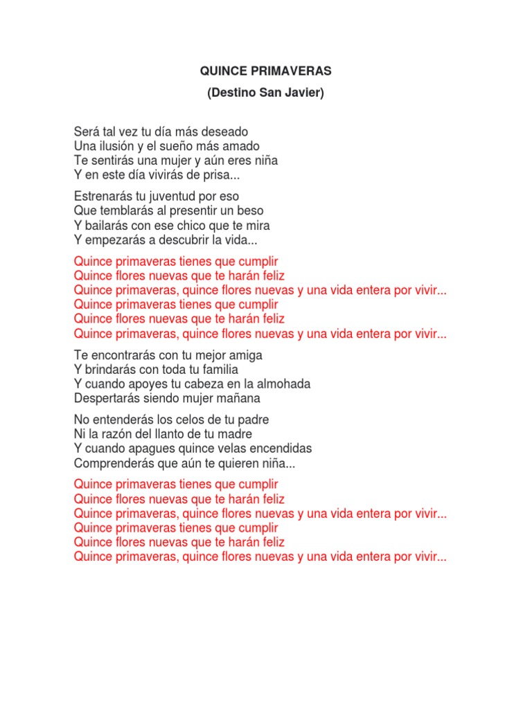 Quince Primaveras (Destino San Javier) PDF