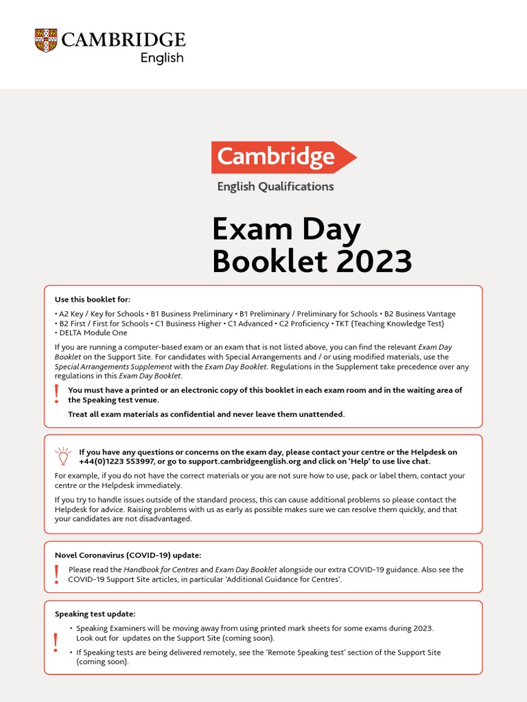 Exam Day Booklet 2023 (3684) PDF Identity Document
