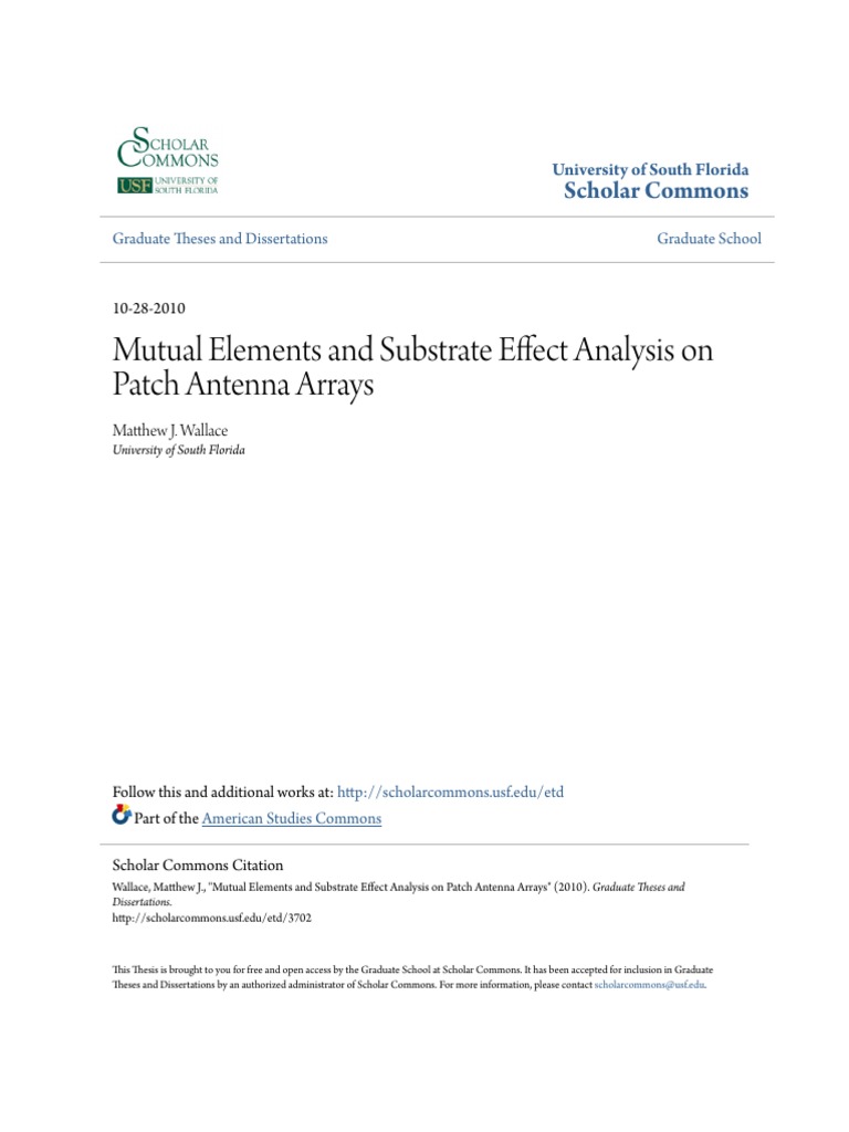 Mutual Elements and Substrate Effect Analysis On Patch Antenna Array PDF