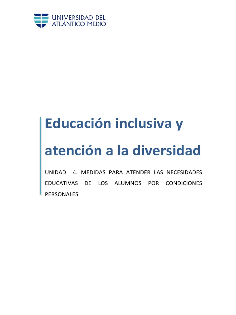 Unidad 4 - Educación Inclusiva y Atención A La Diversidad | PDF | Plan ...