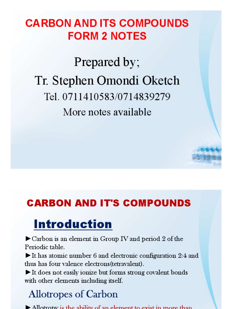Carbon And Its Compounds Notes Pdf Sodium Carbonate Ammonia