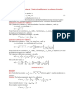 Laplace's Equation Solutions Cylindrical Spherical Coordinates