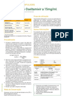 Medicamentos Manipulados - Solução Oral de Oseltamivir A 15mg/ml