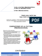 Dimensiones de La Cultura Organizacional: Bases para Su Implementación Cultura Organizacional