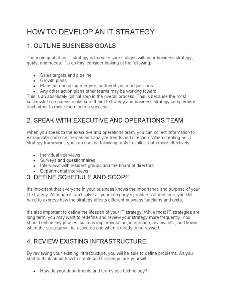 Developing an Effective IT Strategy | PDF | Outsourcing | Strategic ...