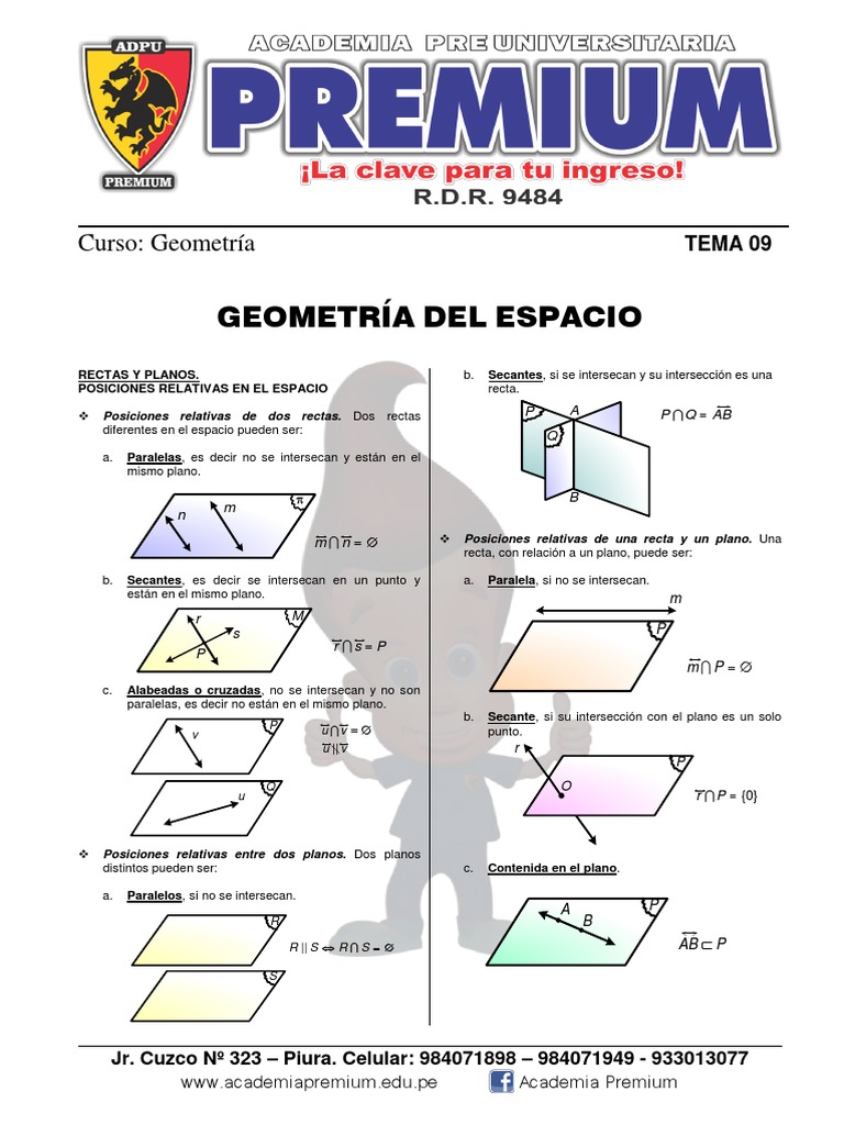 Tema 09 de Geometria - Geometria Analitica | PDF