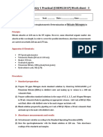 Exp 3 - UV Spectrophotometric Det. of Nitrate N in Unknown Sample