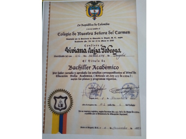 Diploma de Bachiller | PDF