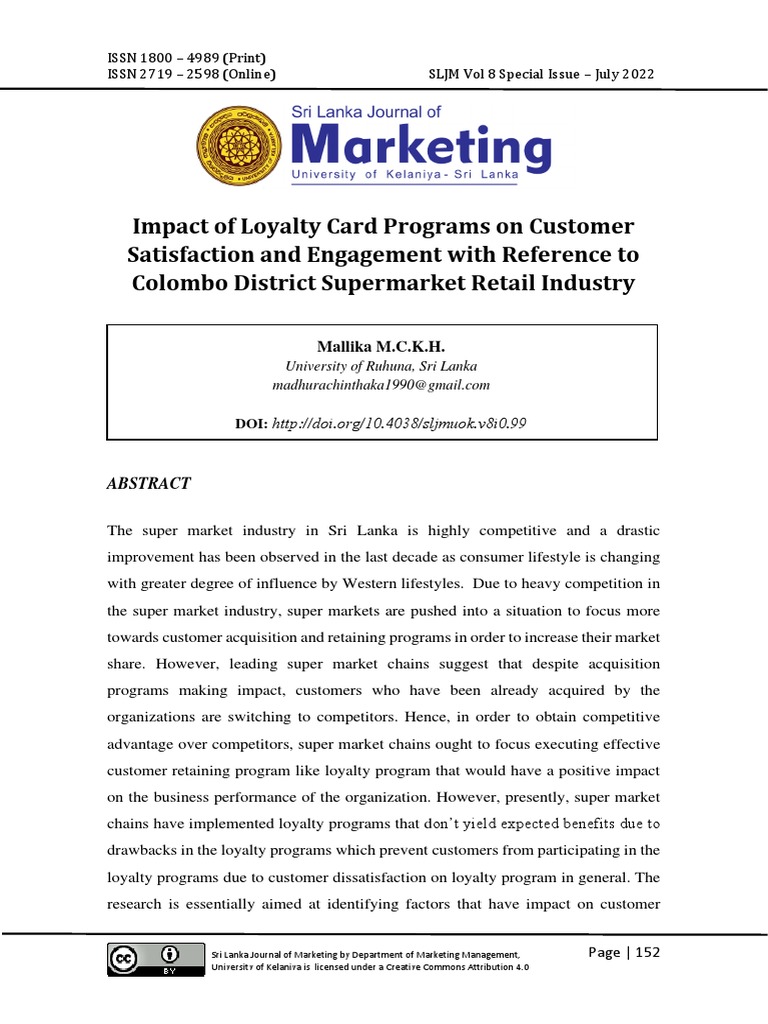 Impact of Loyalty Card Programs On Customer Satisf | PDF