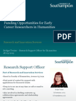 Funding for Early Career Researchers in Humanities