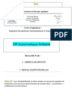Automatique Linéaire: Ingénieur Biomédicale Instrumentation Et Maintenance