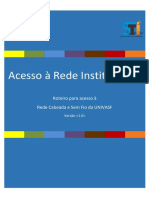 Acesso À Rede Institucional: Roteiro para Acesso À Rede Cabeada e Sem Fio Da UNIVASF