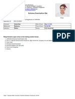 Entrance Examination Slip