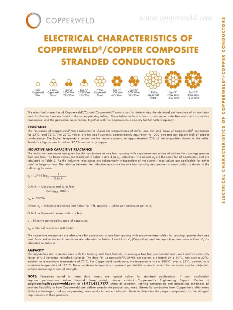 Copperweld Cable PDF Wire Electrical Conductor