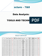 Lecture - 7&8: Data Analysis: Tools and Techniqes