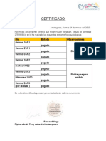 Certificado Milan