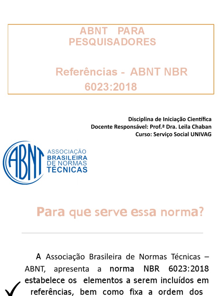 Referências segundo ABNT NBR 6023:2023 | PDF