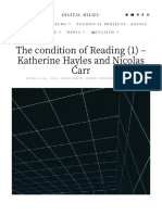 The Condition of Reading (1) - Katherine Hayles and Nicolas Carr - Digital Milieu