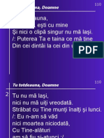 Tu Totdeauna, Doamne, Eşti Cu Mine Şi Nici o Clipă Singur Nu Mă Laşi. /: Puterea Ta e Taina Ce Mă Ţine Din Cei Dintâi La Cei Din Urmă Paşi