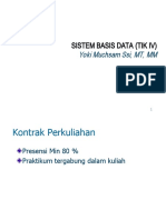Sistem Basis Data (Tik Iv) : Yoki Muchsam Ssi, MT, MM