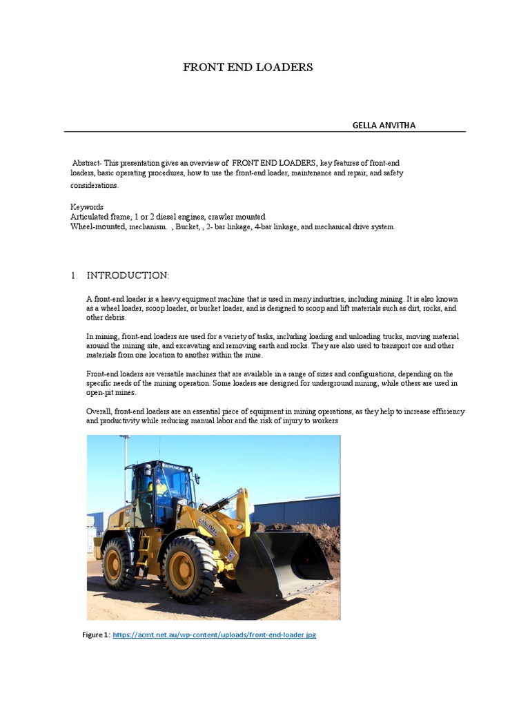 Front End Loaders. | PDF | Loader (Equipment) | Mechanical Engineering