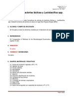 Recuento de Bacterias Lácticas y Lactobacillus SPP