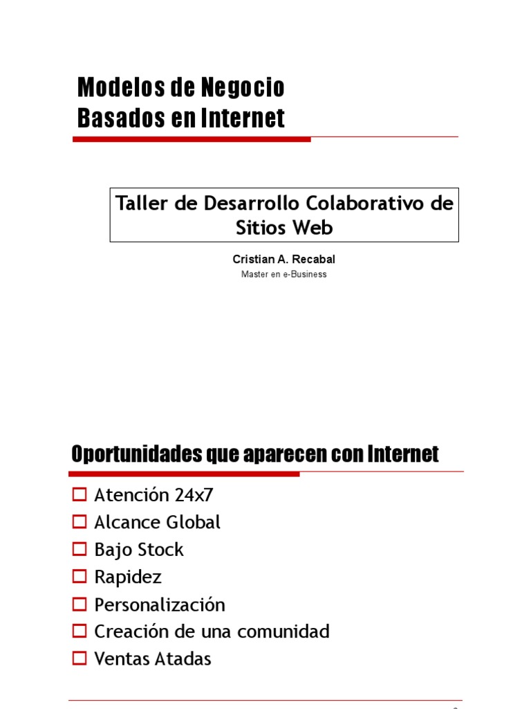 Modelos de Negocio | PDF | Internet | Comercio electrónico