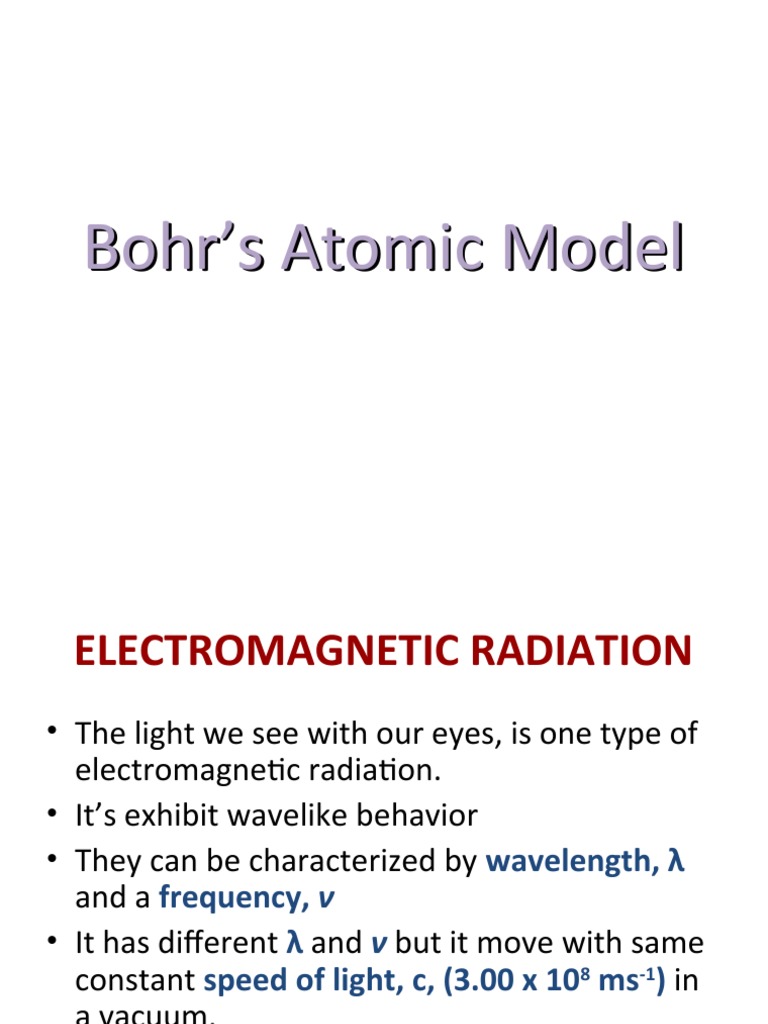 3.3 BohrÆs Atomic Model | PDF | Electromagnetic Spectrum | Emission ...