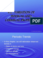 4.2: Variation of Physical and Chemical Properties