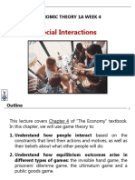 Social Interactions: Economic Theory 1A Week 4