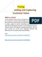 Pricing Understanding and Capturing Customer Value: What Is A Price?