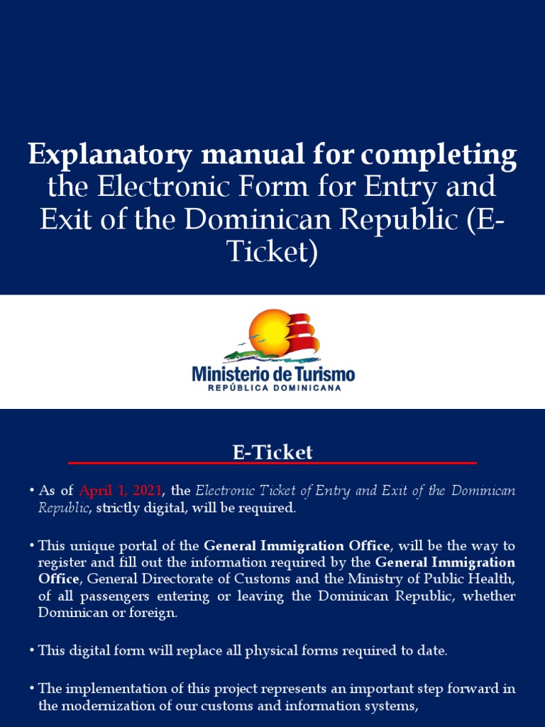 Dominican Republic E-Ticket Guide | PDF | Finance & Money Management | Law
