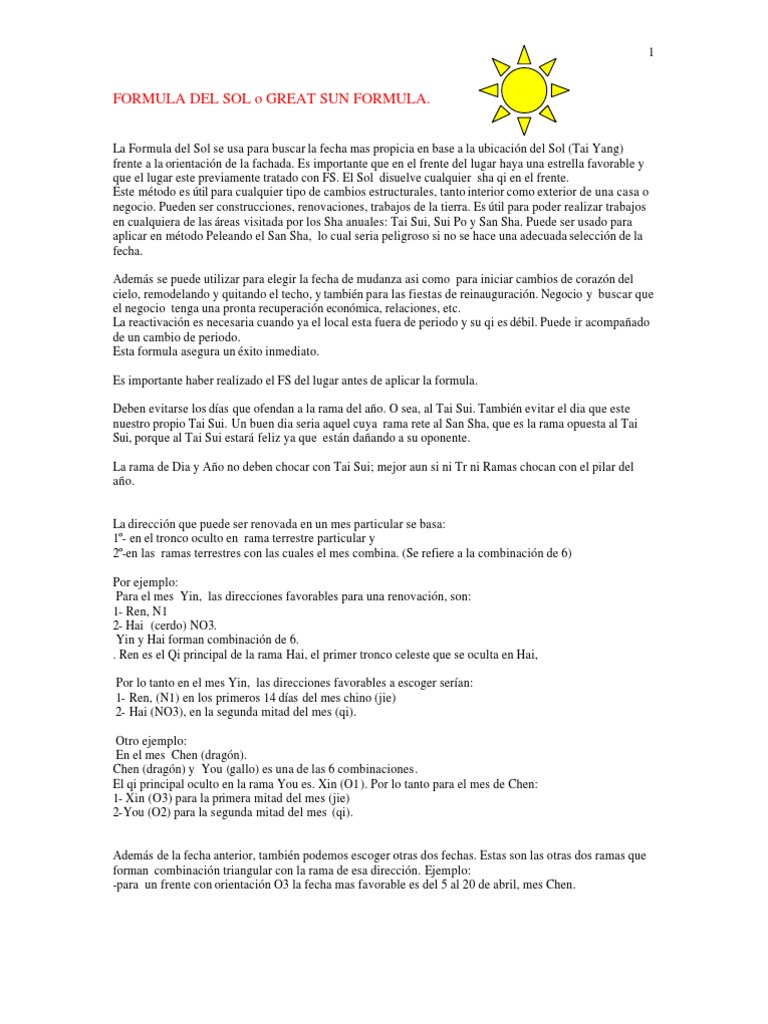 Formula Del Sol y Tabla | PDF | este de Asia | Dom