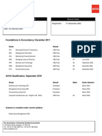 Foundations in Accountancy: December 2011: Relevant Dates Examination History Details
