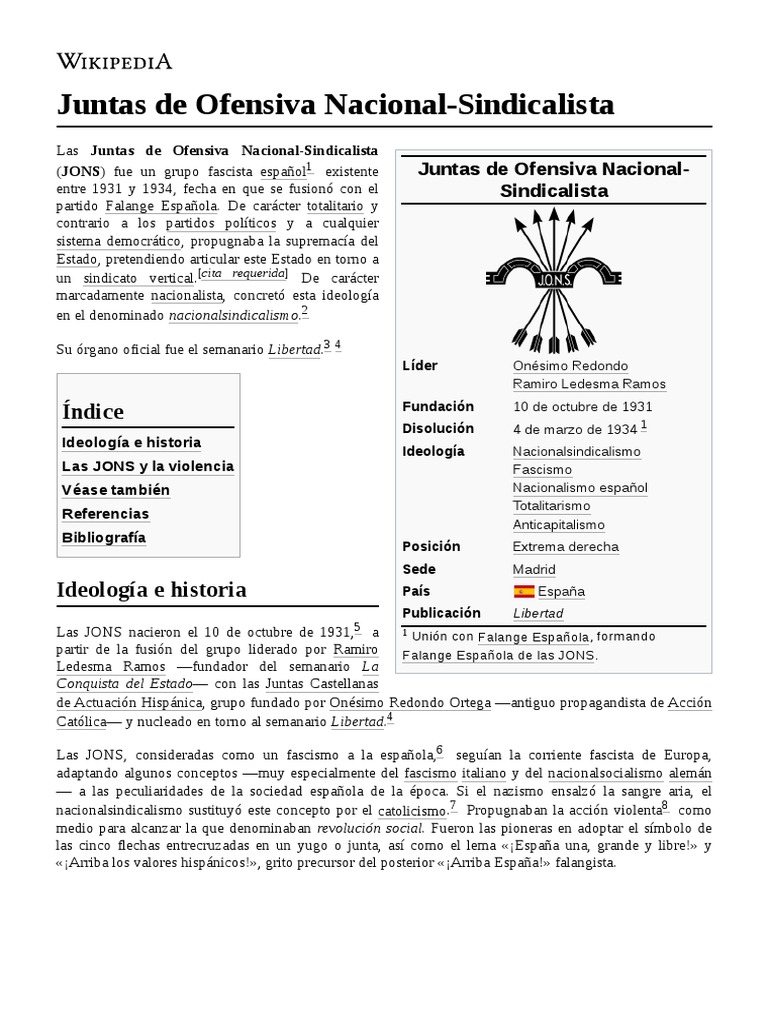 Juntas de Ofensiva NacionalSindicalista PDF Fascismo Totalitarismo