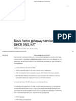 Basic Home Gateway Services - DHCP, DNS, NAT