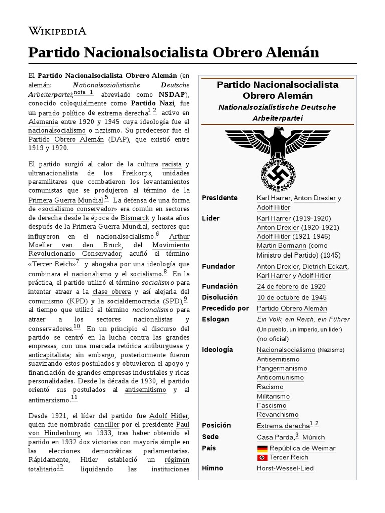 Partido Nacionalsocialista Obrero Alemán PDF