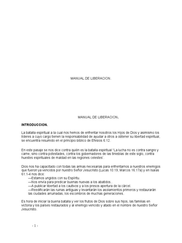 Manual de Liberación Espiritual | PDF | Demonios | Pecado