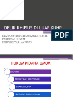 Delik Khusus Di Luar Kuhp: Diah Gustiniati Maulani, S.H.,M.H. Fakultas Hukum Universitas Lampung