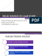 Delik Khusus Di Luar Kuhp: Diah Gustiniati Maulani, S.H.,M.H. Fakultas Hukum Universitas Lampung
