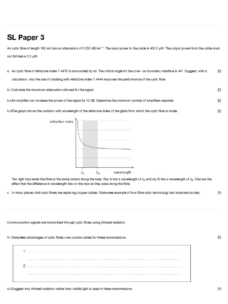 SL Paper 3 One Example of How Fibre Optic Technology Has Impacted