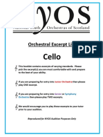 Cello: Orchestral Excerpt List
