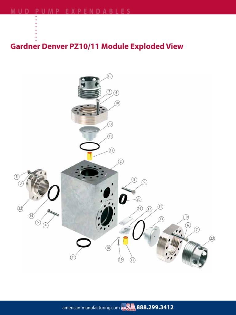 GARDNER_DENVER_Style_PZ1011_Fluid_End_Assembly_5000_PSI PDF Pump