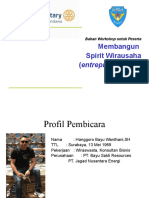 Membangun Spirit Wirausaha (Entrepreneurship) : Bahan Workshop Untuk Peserta