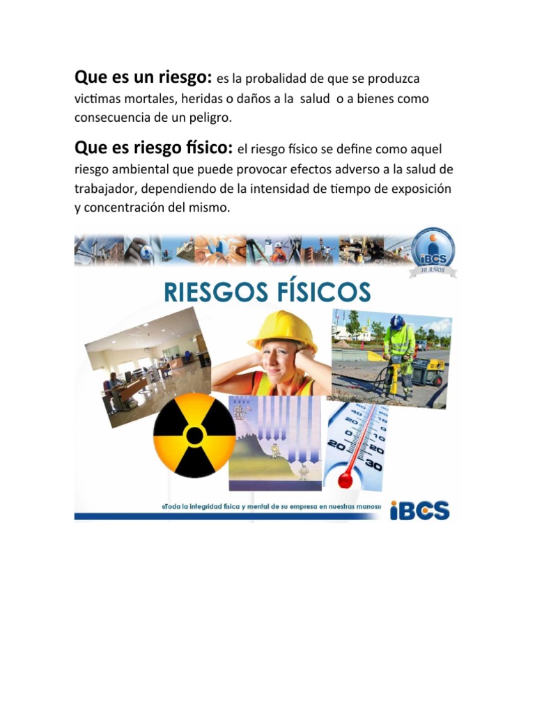 Que Es Un Riesgo Fisico | PDF | Ventilación (Arquitectura) | Sonido