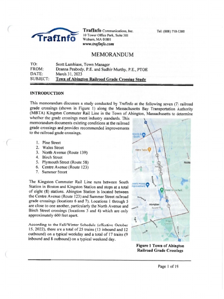 Abington Railroad Grade Crossing Study | PDF