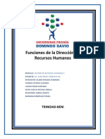 Funciones de La Dirección de Recursos Humanos: Trinidad-Beni