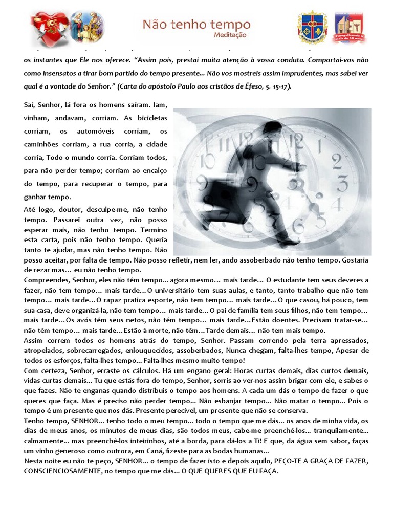 Reflexão sobre o Tempo e a Vida | PDF