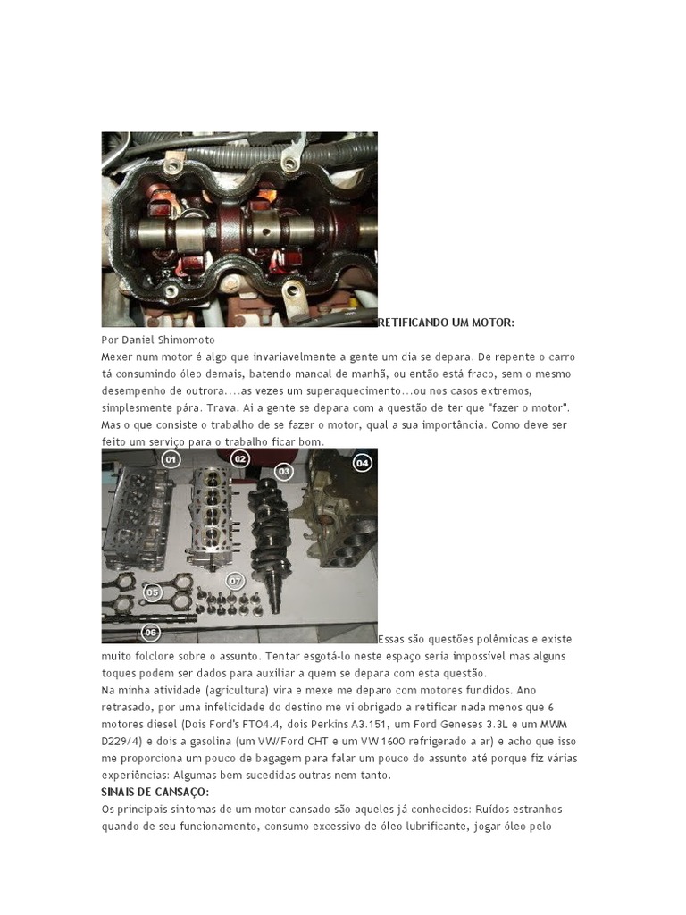 Retificando Um Motor | Download grátis PDF | Motores | Pistão